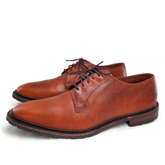 Allen Edmonds Other - Allen Edmonds Walnut Brown Burnished Leather Lace-Up Plain-Toe Derby Oxf…